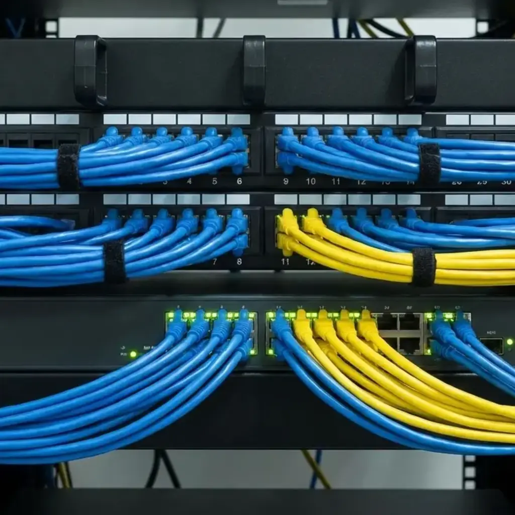 Structured cabling installation in a server room